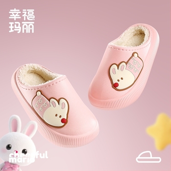 Papuci de casă din bumbac pentru copii — model cu desene animate, partea superioară și talpa din EVA, căldură de iarnă, unisex, vârste 4-16 ani