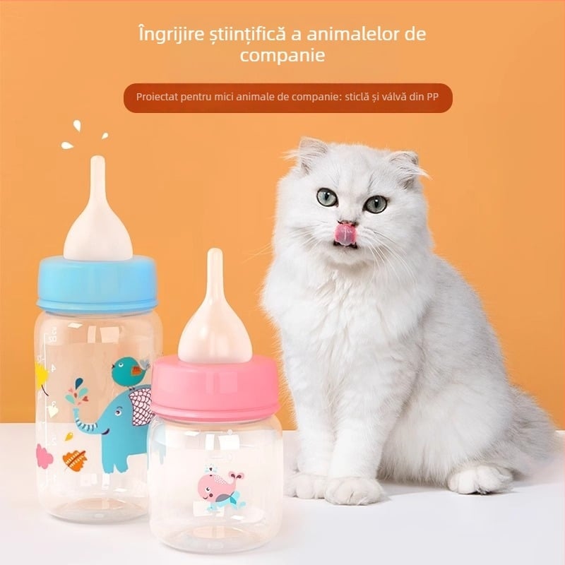 Biberon de hrănire pentru pisicuțe cu set de alimentare automată, 1–3 luni