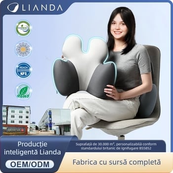 Lianda pernă lombară cu spumă cu memorie pentru birou și mașină, stil Nordic, potrivire universală, pentru toate anotimpurile