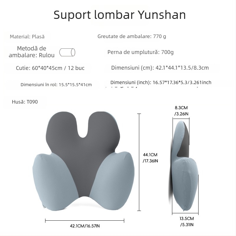 Lianda pernă lombară cu spumă cu memorie pentru birou și mașină, stil Nordic, potrivire universală, pentru toate anotimpurile