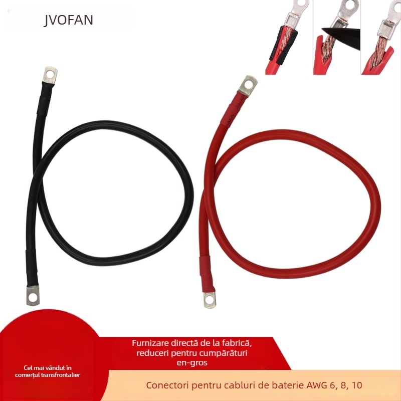 Wofan cablu baterie auto din cupru, conductor 10/8/6 AWG, pentru automobile, camioane, marine, panouri solare și ATV