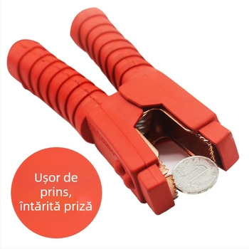 Cabluuri de pornire de urgență pentru mașină, cu nucleu de cupru, cabluri groase de baterie, amperaj ridicat 1200A/1800A/2500A pentru autoturisme, SUV-uri, vanuri și pickupuri