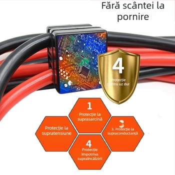 Cabluuri de pornire de urgență pentru mașină, cu nucleu de cupru, cabluri groase de baterie, amperaj ridicat 1200A/1800A/2500A pentru autoturisme, SUV-uri, vanuri și pickupuri