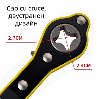 Cheie rac Jingfeng – Unealtă universală manuală pentru schimbarea roților la cric auto, model 1818, oțel de înaltă calitate