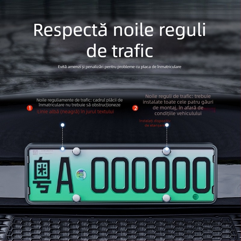 Ramă de înmatriculare Tesla Model 3/Y cu protecție pe margine – din plastic, WL-002