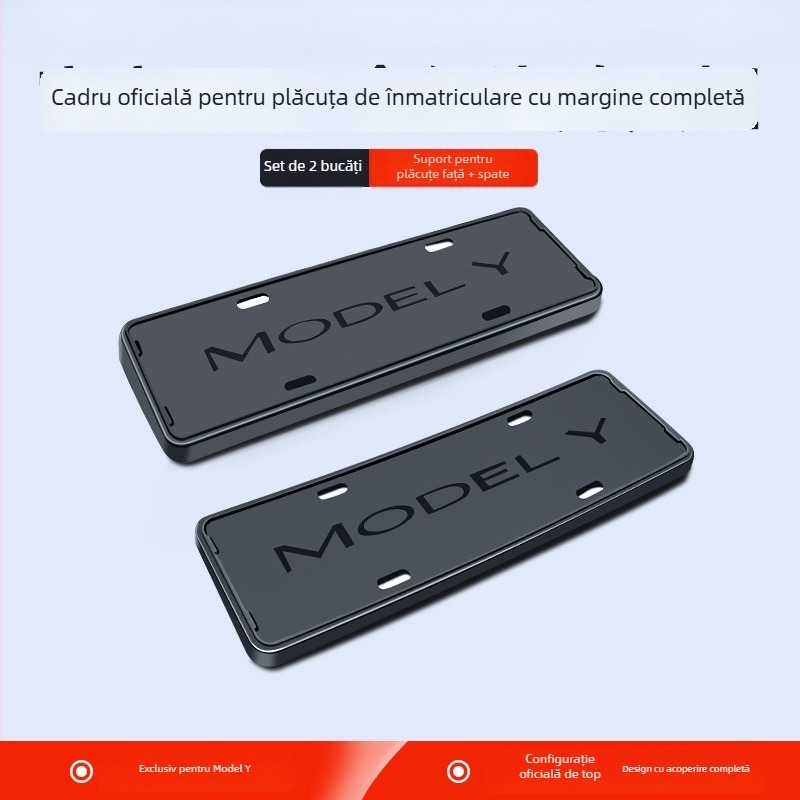 Ramă de înmatriculare Tesla Model 3/Y cu protecție pe margine – din plastic, WL-002