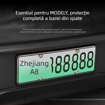 Ramă pentru plăcuța de înmatriculare Tesla, din plastic, pentru Model Y și Model 3, cu personalizare