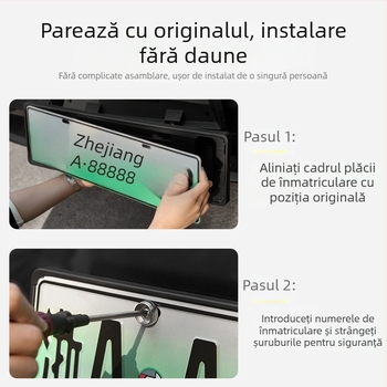 Ramă pentru plăcuța de înmatriculare Tesla, din plastic, pentru Model Y și Model 3, cu personalizare