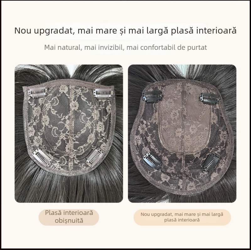 Perucă pentru femei cu păr lung și bucle, breton drept, material: mătase locală, prelucrare mecanică, model 502