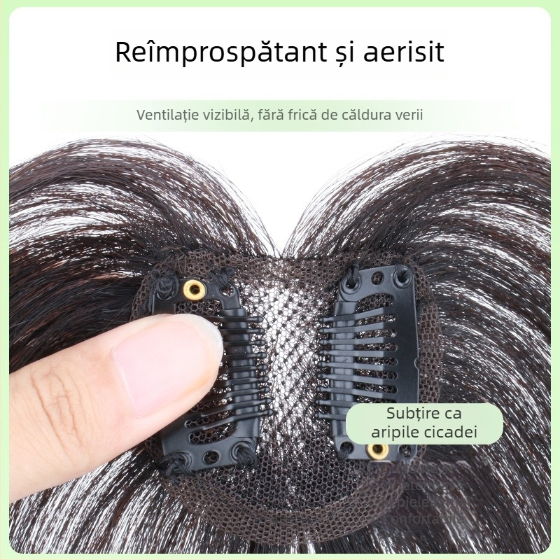 Patch pentru perucă din păr natural, formă de inimă, țesut semi-mână, drept, poate fi vopsit