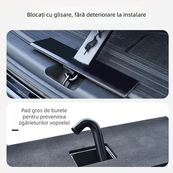 CHONGTENG Masă de portbagaj pentru automobil – lemn, montaj cu clic, pliere, demontare, rotație