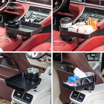 Suport auto cu masă rotativă și suport pentru pahar, model SD-1079, plastic, compatibil cu suportul original pentru pahare, potrivit pentru Ideal și Tesla