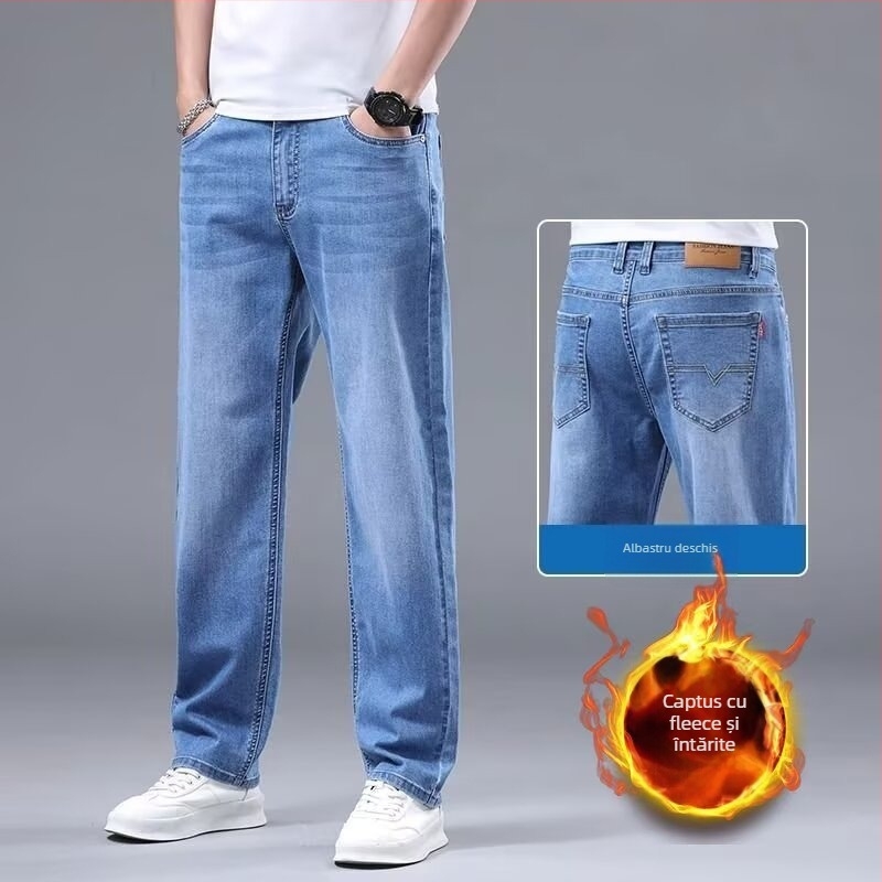 Pantaloni denim drepti – talie medie, elasticitate medie, stil urban, toamnă-iarnă 2025
