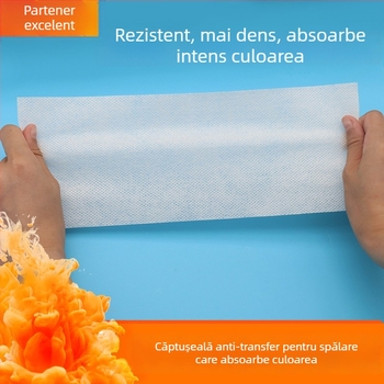 Prosop de spălat anti-decolorare (fibră nețesută; conținut activ 75–80%; 10 g pe bucată; ambalaj 500 buc.)