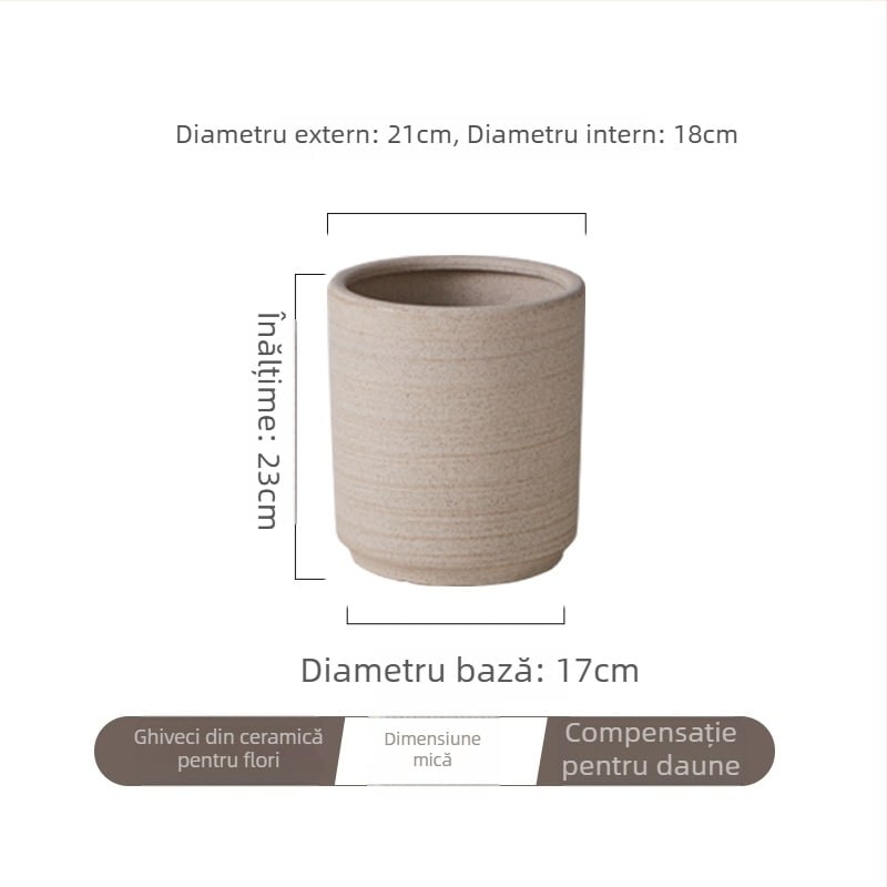 Ghiveci ceramic, stil nordic simplu, pentru podea, respirabil, durabil, copt la temperaturi înalte