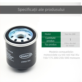 Filtru de ulei pentru motocicletă cu trei roți Lovol Zongshen 200/250cc — cilindru unic, cuplu 150 Nm, Marcă Mogelon, Model 002