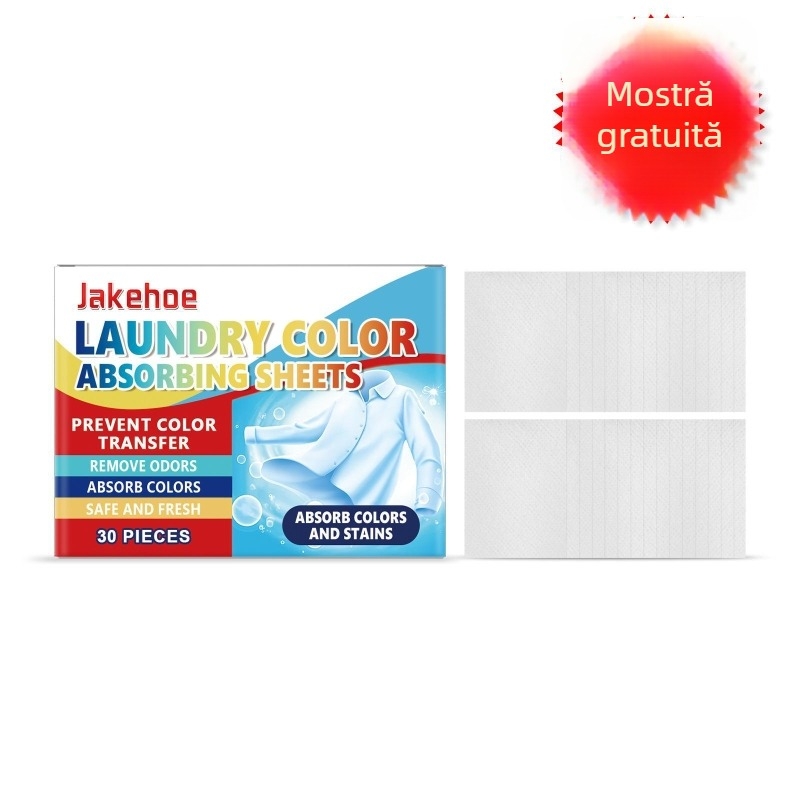 Foițe pentru prinderea culorilor la spălare - Previn transferul de culoare, mențin hainele vii, pentru spălare mixtă (253 buc./cutie, cod JH-C04-0108-01)