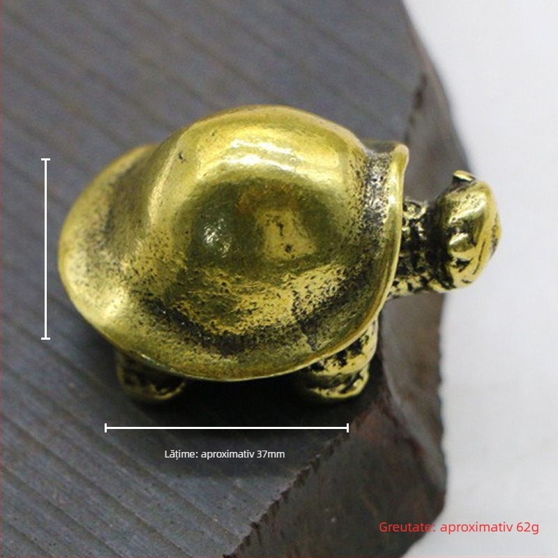 Figurină de birou din alamă, țestoasă cu design clasic, placare electrolitică, posibilitate de personalizare