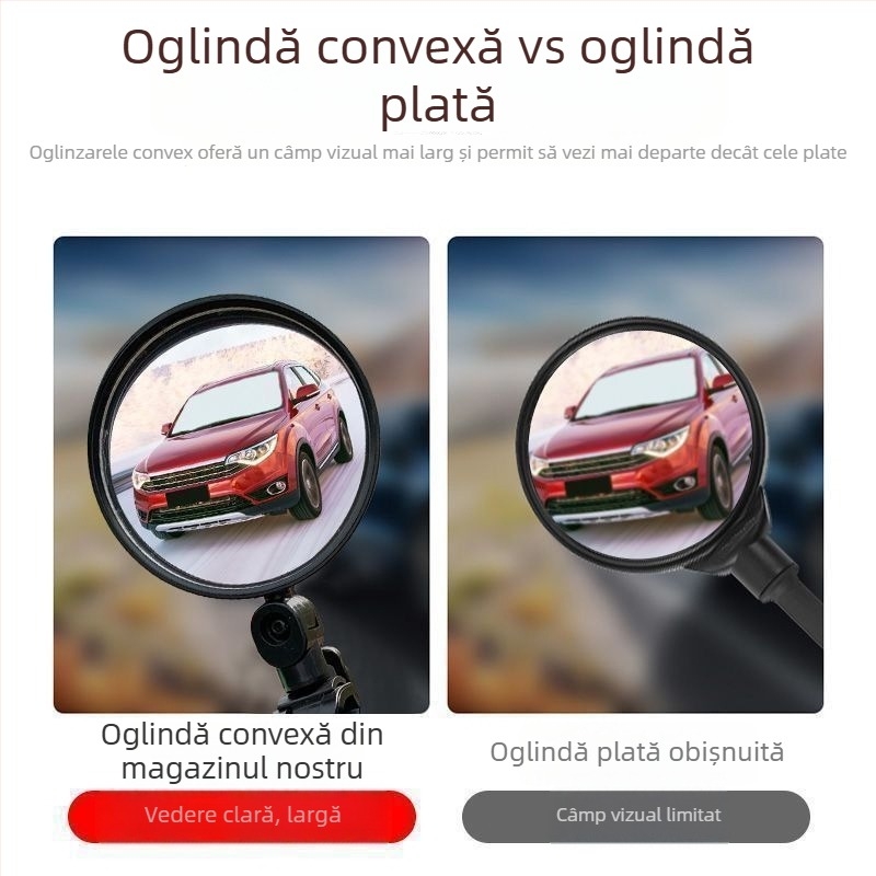 Set de 2 oglinzi retrovizoare rotative la 360° pentru vehicule electrice, pentru deplasări zilnice