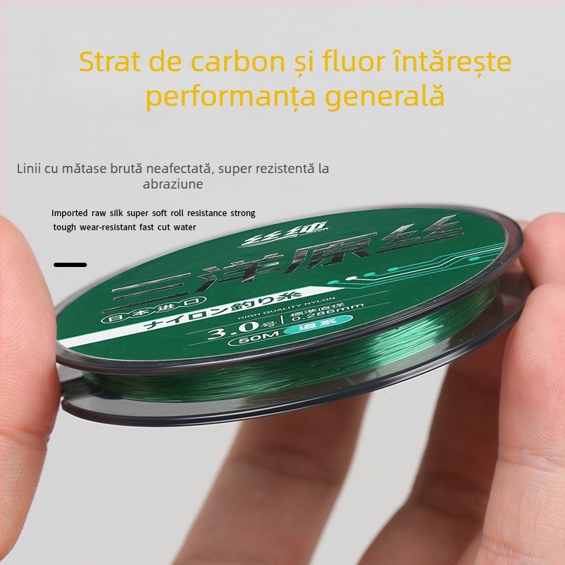 Linie principală de pescuit din nylon, rezistență înaltă, 200 bucăți, Pure Silk