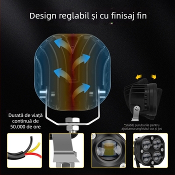 Spotlight LED pentru motocicletă cu design trifoi cu patru foi – corp din aluminiu, 12V, rezistent la apă, durată de viață 20000 h