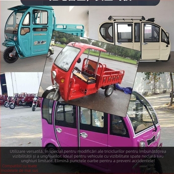 Oglindă retrovizoare pentru motociclete și tricicluri de pasageri — din plastic, oglindă sferică convexă, Mojielong