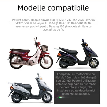 Oglindă retrovizoare pentru scuter Haojue VF125 – HJ125T-23, PV+ sticlă, carcasă PC, model New Joy Star