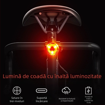 Lumină spate de bicicletă reîncărcabilă pentru biciclete MTB și de oraș, lumină de avertizare pentru plimbări nocturne, model TTT1005548317
