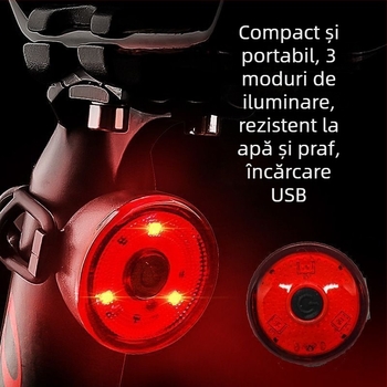 Lumină spate de bicicletă reîncărcabilă pentru biciclete MTB și de oraș, lumină de avertizare pentru plimbări nocturne, model TTT1005548317