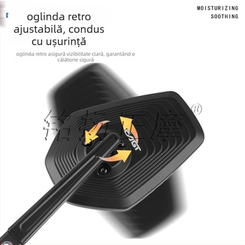 Oglindă retrovizoare pentru motocicletă și vehicul electric, unghi larg de înaltă definiție, model E519, aliaj de aluminiu, oglindă pătrată, filetare dreaptă