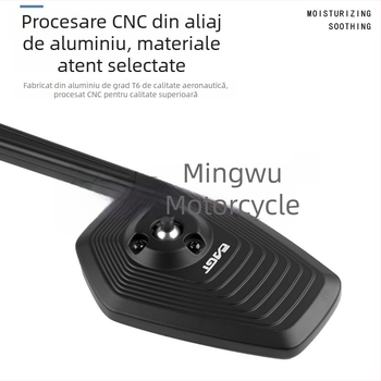 Oglindă retrovizoare pentru motocicletă și vehicul electric, unghi larg de înaltă definiție, model E519, aliaj de aluminiu, oglindă pătrată, filetare dreaptă