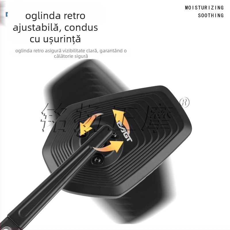 Oglindă retrovizoare pentru motocicletă și vehicul electric, unghi larg de înaltă definiție, model E519, aliaj de aluminiu, oglindă pătrată, filetare dreaptă
