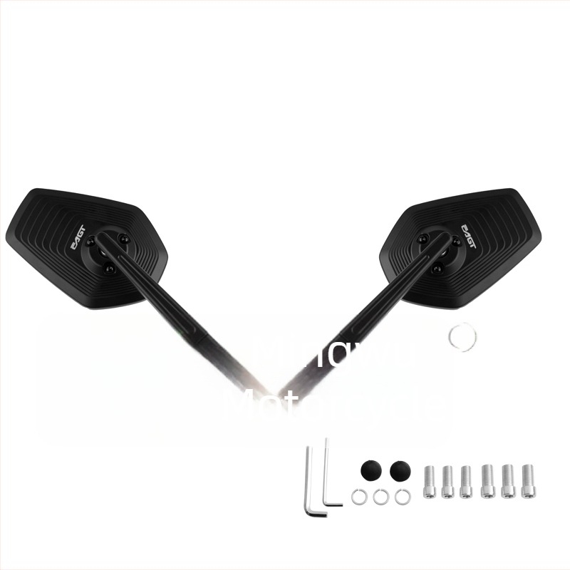 Oglindă retrovizoare pentru motocicletă și vehicul electric, unghi larg de înaltă definiție, model E519, aliaj de aluminiu, oglindă pătrată, filetare dreaptă