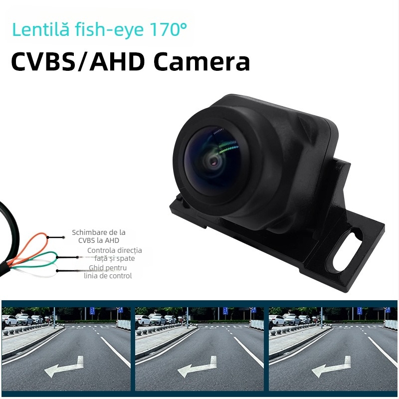 Cameră de mers înapoi montată pe vehicul, rezoluție 1920x1080, AHD1080P, unghi de vizualizare 170°, alimentare 12V, semnal video AV