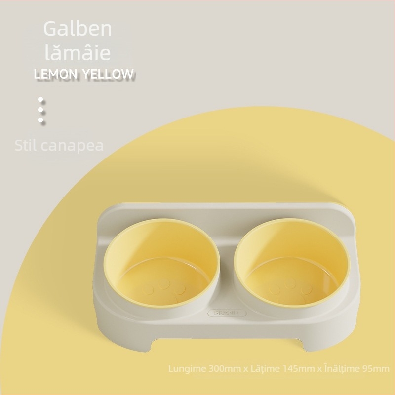 Vas all-in-one pentru apă și mâncare pentru pisici, cu protecție a gâtului, fără scurgeri, ușor de curățat; material PP, origine Zhejiang, marcă kimpets, potrivit pentru pisici.