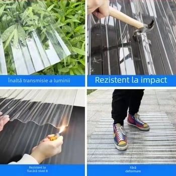 Plăci policarbonat pentru luminatoare, pentru acoperișul unei sere și al unui atelier — Guangxing, profile trapezoidale și în valuri, grosime 0,8–2,0 mm
