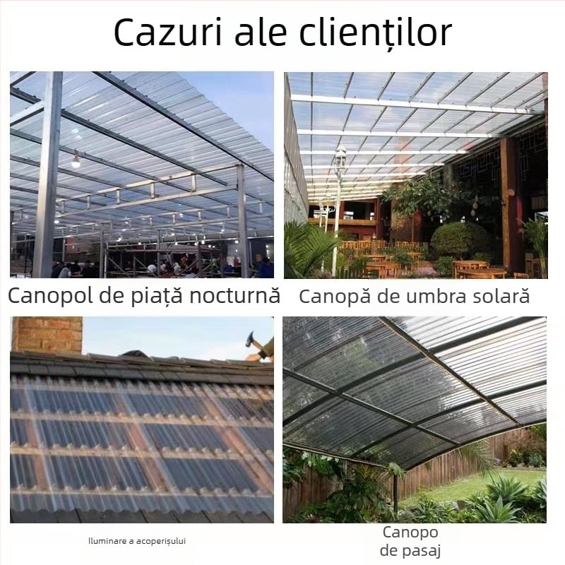 Plăci policarbonat pentru luminatoare, pentru acoperișul unei sere și al unui atelier — Guangxing, profile trapezoidale și în valuri, grosime 0,8–2,0 mm