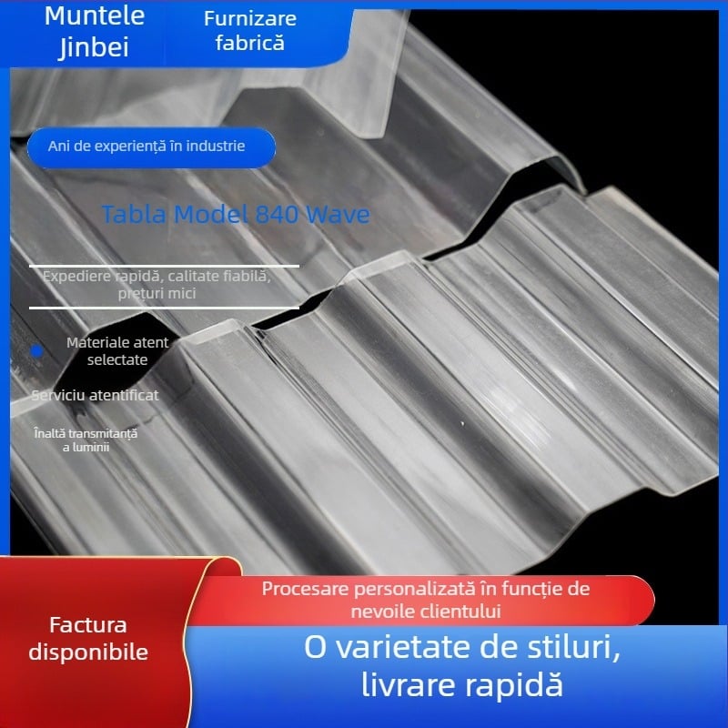 Panou de iluminat din PC, Tip 840/900/980/750, destinat clădirilor industriale, adăposturilor pentru creșterea animalelor, prelate și iluminatului în seră