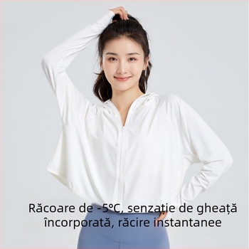 Jachetă de protecție solară cu glugă UPF50, nailon respirabil, uscare rapidă, jachetă de exterior de vară