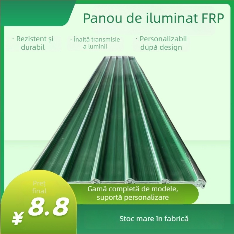 Placa FRP plata pentru iluminat – transparentă, anticorozivă, ignifugă, pentru sere