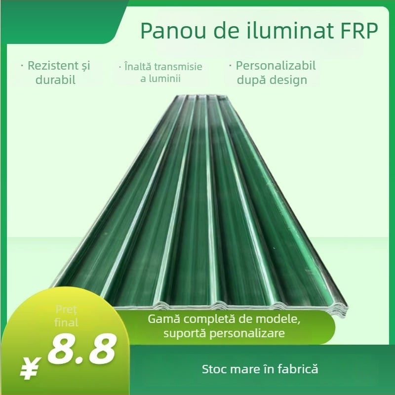 Placa FRP plata pentru iluminat – transparentă, anticorozivă, ignifugă, pentru sere
