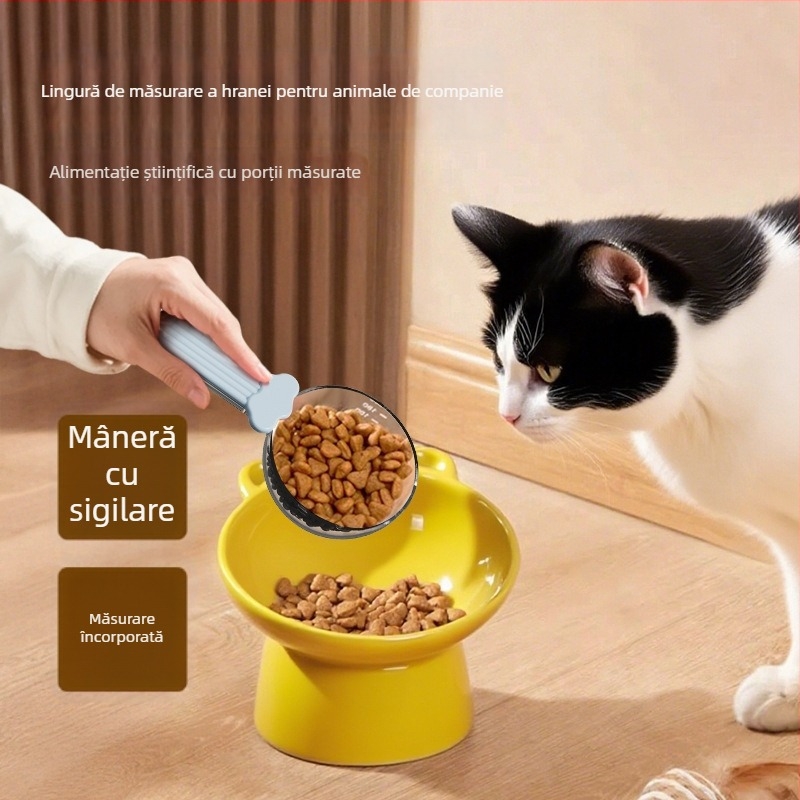 Lingură transparentă pentru hrană de pisică, cu măsurare gradată, din plastic, cod YUSNFU, 200 bucăți per cutie