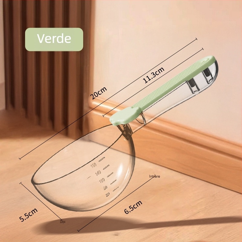 Lingură transparentă pentru hrană de pisică, cu măsurare gradată, din plastic, cod YUSNFU, 200 bucăți per cutie