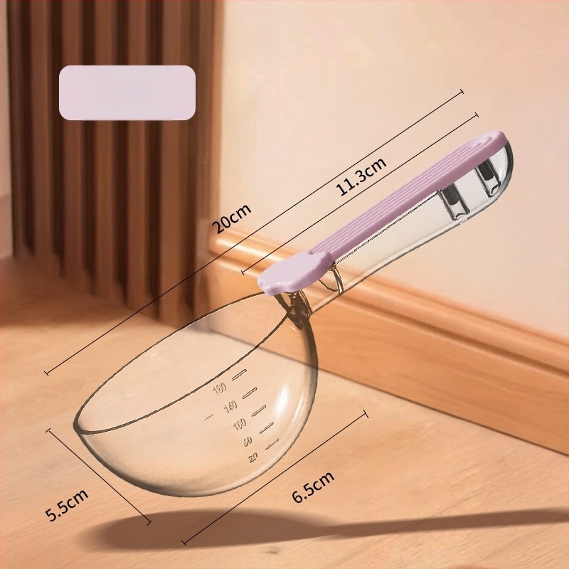 Lingură transparentă pentru hrană de pisică, cu măsurare gradată, din plastic, cod YUSNFU, 200 bucăți per cutie