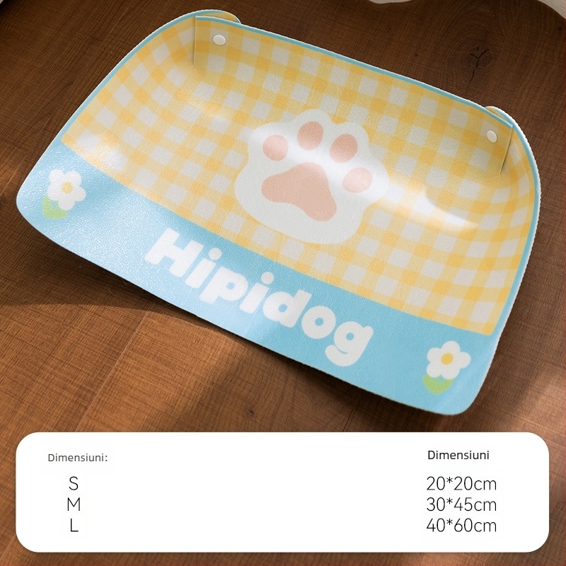 Covoraș din plastic pentru hrănire pisici – anti-vărsare, anti-alunecare, impermeabil, ușor de curățat