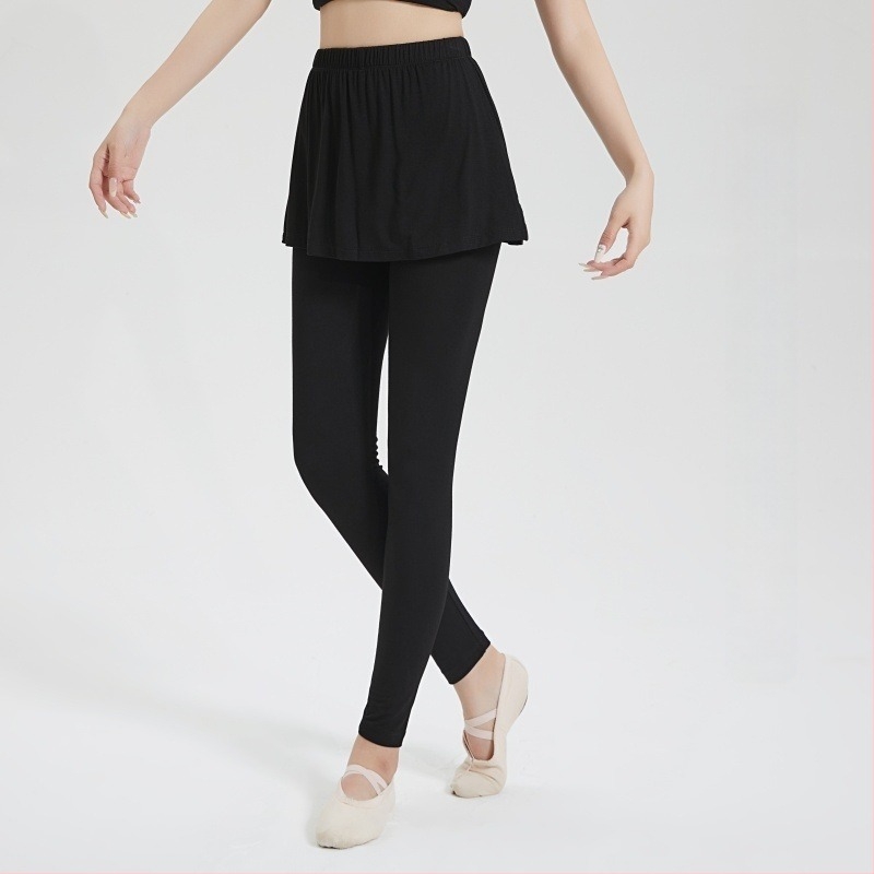 Pantalon-fustă cu plasă pentru femei adulte – balet latin, îmbrăcăminte de practică, Material Modal