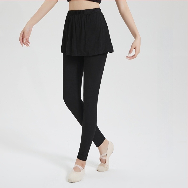 Pantalon-fustă cu plasă pentru femei adulte – balet latin, îmbrăcăminte de practică, Material Modal