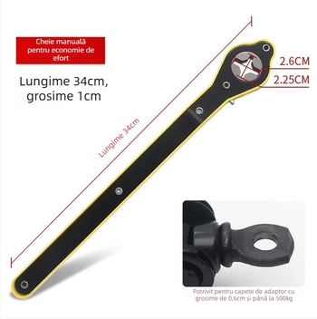 Set unelte auto cu cric hidraulic și cheie cu clichet pentru înlocuirea roții de rezervă — model 1818