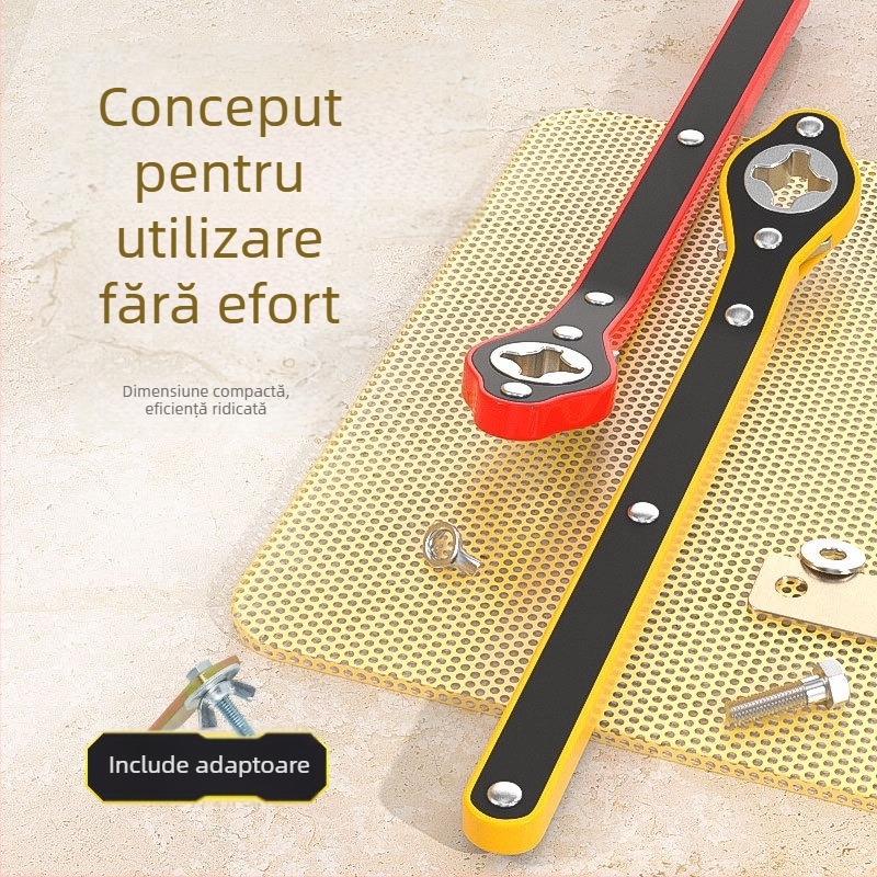 Set unelte auto cu cric hidraulic și cheie cu clichet pentru înlocuirea roții de rezervă — model 1818