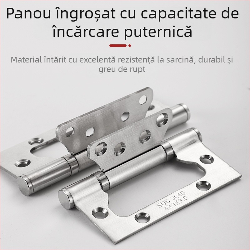Balamale cu rulmenți pentru uși interioare, din oțel inoxidabil 304, design offset, finisaj periat, funcționare silențioasă